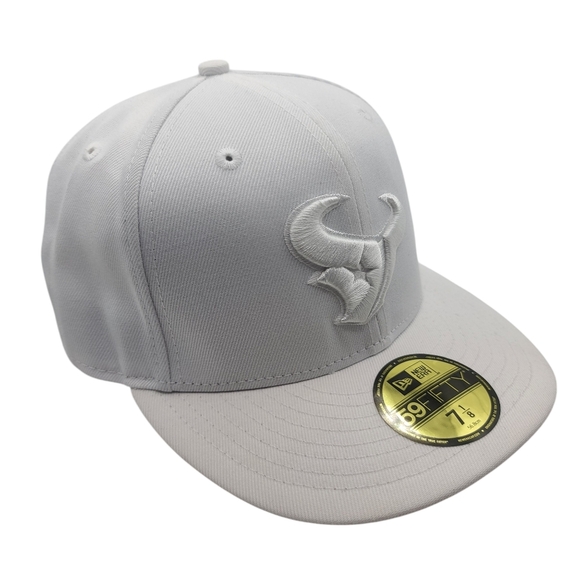New Era NFL Houston Texans All White Fitted Hat Size 7 1/8 - Picture 6 of 8